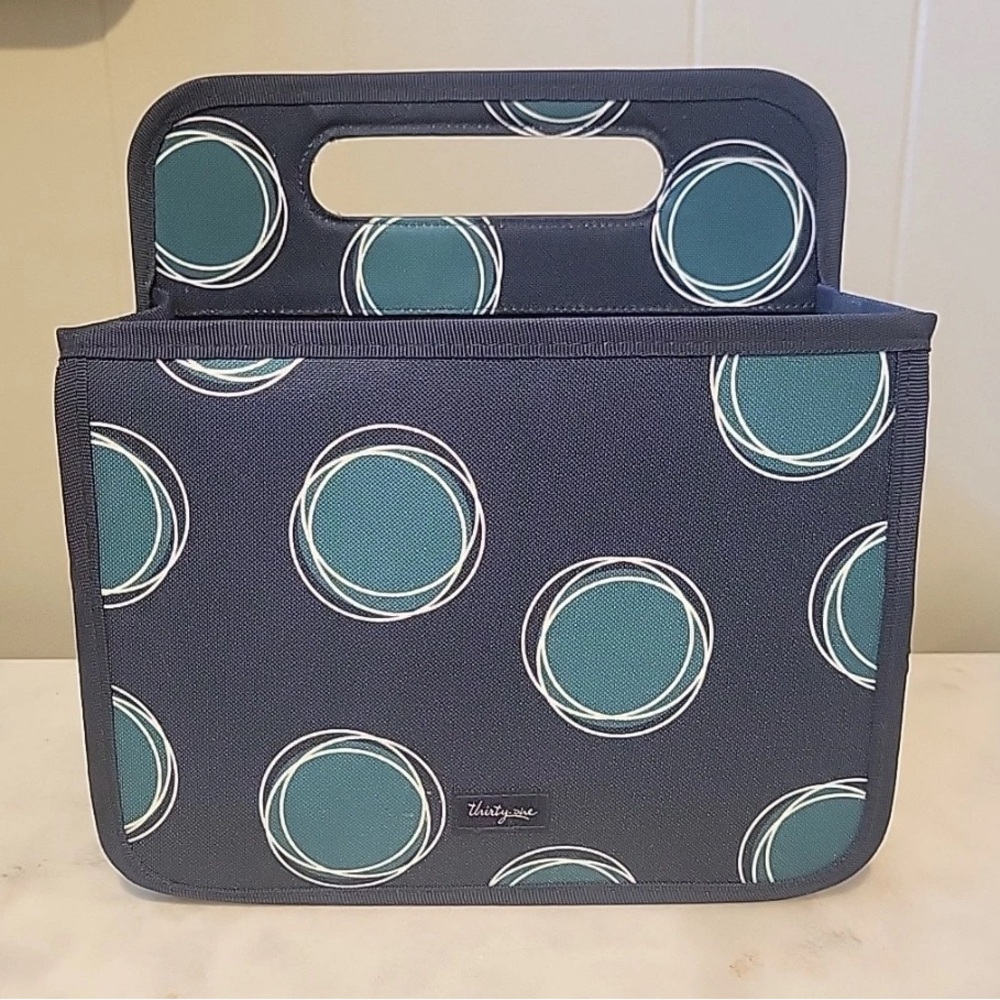 Thirty-One Double Duty Caddy Tote Carry All La-Di-Dot Circles